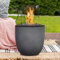 muenkel design Vagos – beton-grau – BIO-Ethanol Feuerstelle Gartenfackel Terrassenfeuer mit Round Burner 300 Brennkammer