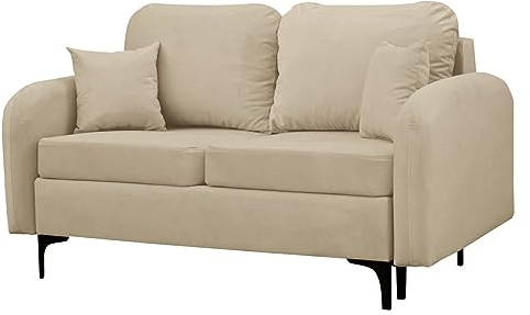 Mirjan24 Schlafsofa Vadrin II mit Bettkasten und Schlaffunktion, Couchgarnitur, 2 sitzer Schlafsofa, Sofa mit Bettfunktion, Schlafcouch, Bettsofa, Couch mit Schlaffunktion (Manila 02)