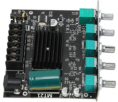 BT Amplifier Board, Sound Digital Power Amplifier Board Stereo High Power Einstellbarer 2.1 Kanal DC12-24V für 15-100W 4-8Ω Lautsprecher