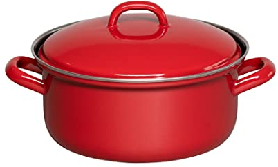 Riess, 0129-020, Cazuela con tapa de 18 cm, 1,5 L, clásico, color rojo, LBH 25,2 x 19,8 x 13,3 cm, peso 1,099 kg
