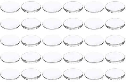 PATIKIL 50 Stück Glas Cabochons 40x30mm Klare Runde Glascabochons, Flache Rückseite Glaskuppel, Glaskuppel für DIY Schmuck, Foto Anhänger Herstellung, Halsketten