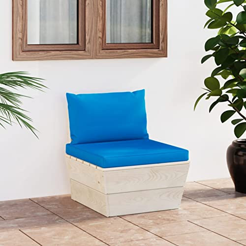 Homgoday Zentrales Gartensofa auf Paletten und Kissen aus Fichtenholz, Sofa für Garten, Sofa für Wohnzimmer, Garten, Terrassensofa, Gartenmöbel