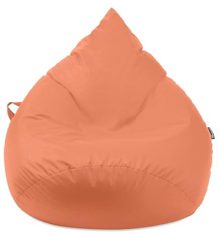 Droplet-Lounge Tropfenform Sitzsack mit Füllung | für Kinder Erwachsene | Indoor & Outdoor geeignet | Wasser-& Schmutzabweisend | Sitzkissen Bodenkissen Beanbag (XXL Durchmesser 80 cm, Sunflower)