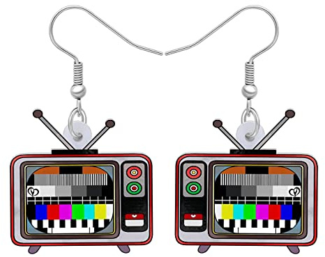 DALANE Acryl Retro Vintage Kamera Ohrringe Fernsehen Baumelnder Tropfen Nostalgie Schmuck für Frauen Mädchen Kinder Charms 80er 90er Geschenke