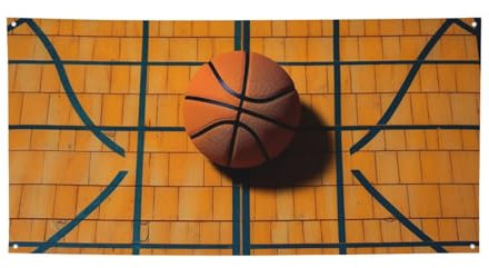 BTCOWZRV Basketball Court Backdrop Party Banner Outdoor flag Porch Sign Decorations Patriotic Hanging Double Sided Printed Party Banner for Birthday Party Supplies Background Birthday Banner