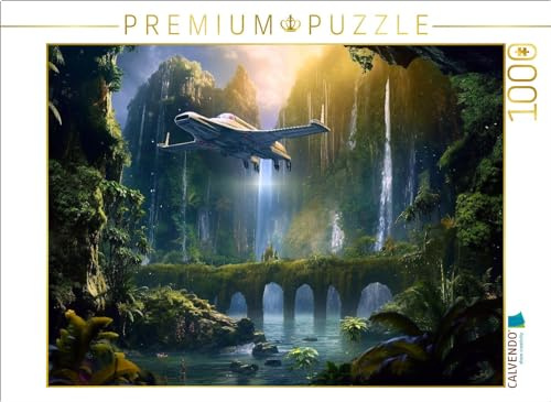CALVENDO Puzzle Science Fiction - Reise zu fremden Planeten - Versteckte Ruinen | 1000 Teile Lege-Größe 64 x 48 cm Foto-Puzzle für glückliche Stunden