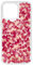 IDEAL OF SWEDEN Durchsichtige Handyhülle mit erhöhten Kanten und natürlichen Blütenblättern, fallgetesteter Schutz mit transparentem Finish für iPhone 15 Pro Max (Red Roses)