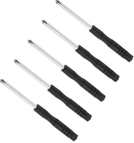 CoCud Tiny Phillips Screwdriver, 3mm Size 80mm Length, S2 Steel Cross Head Screw Driver with Non-Slip Handle - (Applications: for Eyeglasses Watches Electronics Computer), 5pieces