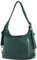 modamoda de T249 Damen Rucksack Schultertasche 2 in 1 aus Leder handmade in Italy, Farbe:Petrol