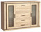 Sideboard Kommode mit Vitrinentüren 157cm in Sonoma Eiche
