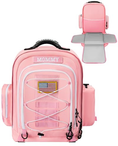 kcross Wickeltasche für Herren mit Wickelunterlage, große Wickeltaschen für Babys, Baby-Rucksack für Reisen, Pink