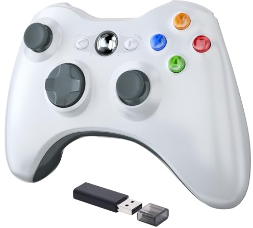 miadore Wireless Controller für Xbox 360, 2,4 GHz, kompatibel mit Xbox 360/Slim/Windows PC (weiß)