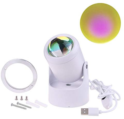 Domasvmd 90 Degrees Sun-set Projection Lamp Night Light Projector Led Lamp Led Light Bedroom Living Room Party Decor