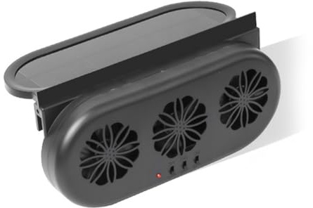 Begchy Car Extractor Fan Solar Powered and USB Rechargeable Window Fan 3 Fans Front Rear Interior Cooler Cooling System A