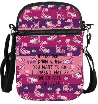 PLITI Grinsekatzen-Umh?ngetasche, Grinsekatzen-Fans, Alice-Geschenk, 8.26¡Á5.7¡Á0.78inches