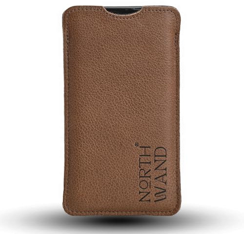 NorthWand BREITE Echtleder Hülle für iPhone 17, 17 Pro, Air. iPhone 16, 16 Pro, 16e MIT Apple Case. Tasche, Handyhülle. Pflanzlich gegerbtes Leder, Signetprägung, Made in Germany. Braun