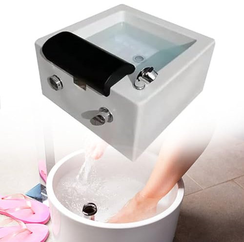 WEIMILOR Acrylic Massage Footbath,Spa Footbath,Foot Soaker,deep Foot Bath Spa With Massage Nail Salon Pedicure Bathtub Square Footbath Salon Acrylic Pedicure Chair Bowl