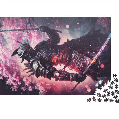 1000-teiliges Japanisches Samurai-Puzzle für Erwachsene, Holzpuzzle, Puzzles für Erwachsene, Lernspiel, Herausforderungsspielzeug, 1000 Stück (75 x 50 cm)