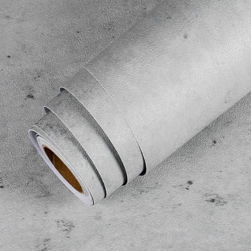 LACHEERY 40cm x 700cm Papier Peint Adhesif Mural Beton Vinyle Style Industriel Rouleau Adhesif pour Meuble Gris Imperméable Décoratif Papier Peint Autocollant Ciment Pour Mur Bureau Amovible