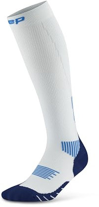 CEP - Lange Laufsocken mit Kompression für Damen, Core 5.0 Tall, Größe IV/L / 39-44cm Wadenumfang, ice/blau