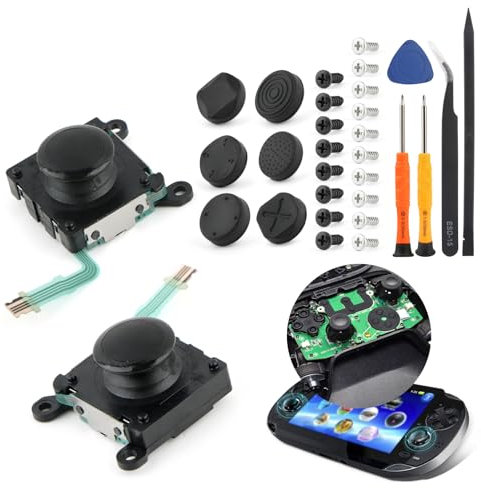 Joystick für PS Vita 2000 2001, Ersatz für PSV 2000 PSV 2001 PCH-2000 Analog-Stick-Modul, Potentiometer, ThumbStick-Zubehör, Teil mit Schrauben
