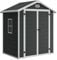 STEELSØN Novara Gerätehaus aus Kunststoff - Geräteschuppen wasserdicht, wetterbeständing - Gartenhaus Satteldach, Aluminiumrahmen - Gartengerätehalter in Anthrazit Außenmaß 182x134x210 cm
