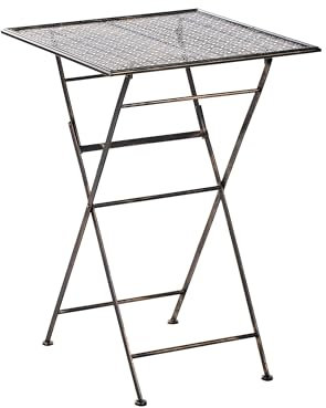 Stilvoller Garten Bartisch Metall schwarz quadratisch klappbar 60x60 cm Bormio