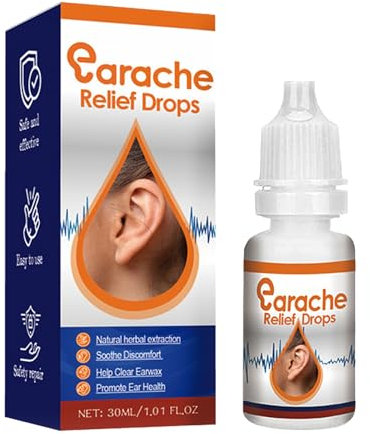 Gotas Tratamiento Oídos,Solución para El Cuidado de Los Oídos,Alivio de Gotas de Cera de Oído,Líquido para los Oídos,Alivio del Tinnitus para el Zumbido de Oídos 30ML