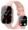Puqo Smartwatch Uomo Donna, Nuovo 1,95'' Orologio Smartwatch Effettua/Risposta Chiamate, 112 Modalità Sportive Fitness Tracker con Contapassi/Sonno/Cardiofrequenzimetro, IP68 Smart Watch, Rosa Chiaro