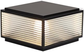 Farolas de poste negras para exteriores - Lámparas de pilar de aluminio fundido con cableado para cercas, terrazas y porches - Luminaria de bolardo para paisajismo de 30 cm/11,8 pulgadas