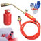 Adjustable Liquefied Gas Flame Torch Set, Propane Torch Weed Burner Kit Heavy Duty with Self Igniting, High Output Flamethrower for Flame Weeding, Roof Asphalt, Ice Snow Removal(Single Switch)