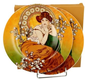 Duo Kuchenteller 2er-Set inspiriert von A. Mucha Topaz - 19cm