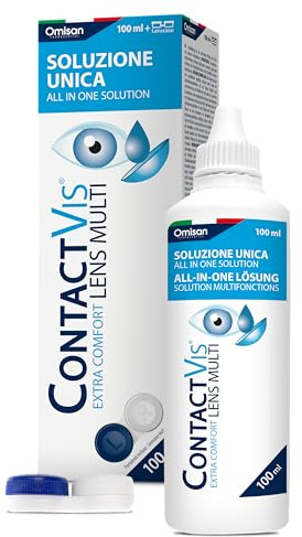 ContactVis Soluzione Unica per Lenti a Contatto -100 ml Travel Pack + Portalenti incluso