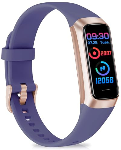 KWEROE Fitness Tracker, 1.10 AMOLED Touch Color Screen Fitness Watch, Step Counter with 24/7 Heart Rate Blood Pressure Sleep Monitor, Calories Smart Watches Pedometer for Women Men Android iOS