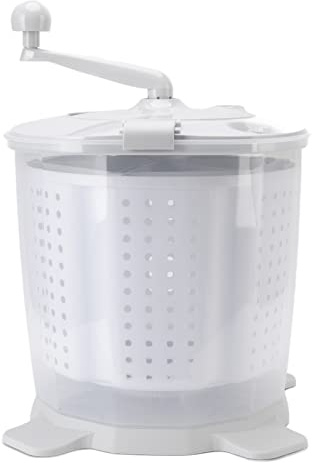 Leftwei Machine à Laver Portative à Manivelle, Laveuse Manuelle Non électrique 1200 Tr/min |Panier Amovible avec Pieds à Ventouse |pour Dortoir, Appartement, Camping, Camping-car et Voyage