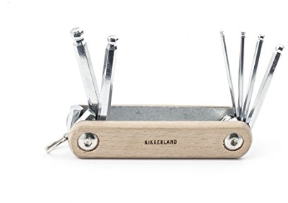 Kikkerland Fahrradaufbewahrung Wooden Fixie HEX Set, Braun, One Size, CD117