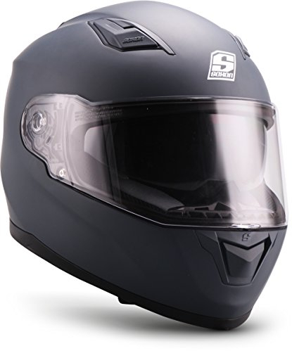 SOXON® ST-1000 Mono „Navy“ · Integral-Helm · Full-Face Motorrad-Helm Roller-Helm Scooter-Helm Cruiser Sturz-Helm Sport Urban · ECE 22.05 Sonnenvisier Schnellverschluss Tasche XL (61-62cm)
