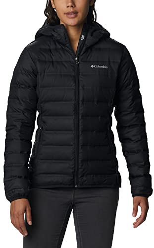 Columbia Women's Lake 22 Down Hooded Jacket, Hooded Puffer Down Jacket, Black, Size XS