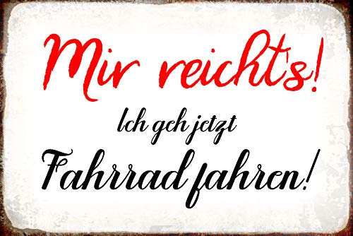 Schatzmix R0870 Spruch Ich GEH Fahrrad Fahren Metallschild 20x30 Deko tin Sign Blechschild, Blech, Mehrfarbig, 20x30 cm