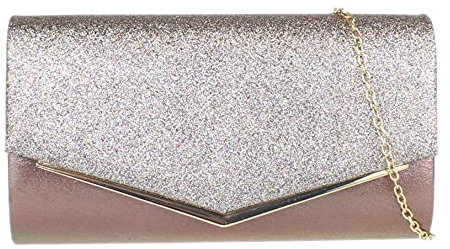 Girly Handbags Funkeln Klappe Clutch-Bag (Bronze)