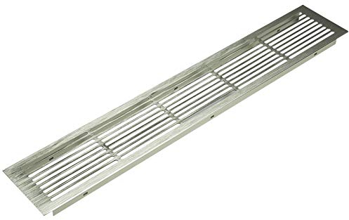 Solmer LTD Kitchen Bedroom Vent Grill Air Grate Plinth Worktop Heat 500 x 86 mm (Stainless Steel Effect) - Recess Mounted - Kitchen Ventilation Accessory