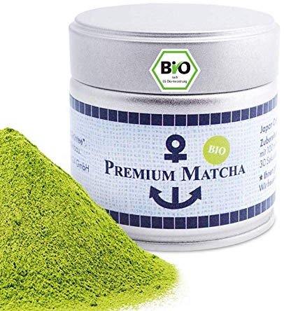 Premium Bio Matcha aus Japan, Ceremonial Grade, Pestizidfrei, Pulver extrafein in der 30 g Dose, mild intensive Grünteenote, geeignet für Latte, Smoothie, Zeremonielle Qualität