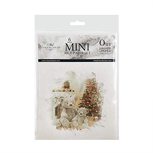 ITD Collection - Mini Reispapier Kreatives Set 14,8 x 14,8 cm (6 Blätter), Decoupage Reispapiere für Basteln, Papier zum Dekoration, Mehrfarbig (RSM025)