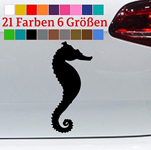 generisch Seepferdchen Aufkleber Seeratte Seepocke Freischwimmer Baywatch Seahorse Wasser in 6 Größen und 21 Farben