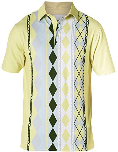 Royal & Awesome Men's Retro Golf Polo Shirts, Golf Tops, Men's Shirts, Polo Shirts for Men, Large