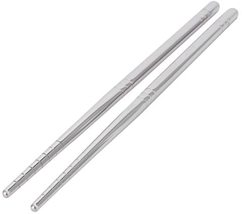 Palillos de acero inoxidable, palillos de metal Palillos chinos Palillos reutilizables Palillos de cocina Palillos largos y ligeros Aptas para el lavavajillas para el hogar 17.5cm