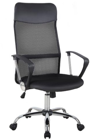 HOMCOM Sedia Ergonomica da Ufficio Girevole, 63x65x109-119 cm, Nero | Dondolo, con Ruote, Altezza Regolabile, Schienale a Rete