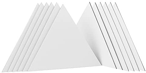 NBEADS 12 Panneaux de Toile de Peinture Triangulaire, Tableaux à Dessin en Toile Blanc pour Étudiants en Peinture à L'Huile et à L'Acrylique, Peintres Amateurs et Débutants, 20x17 cm