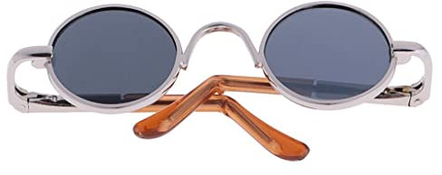 Colcolo EIN Paar Retro Hippy aus aus Runde Brille für 1/3 AS, Silber Rahmen Schwarzes Linse