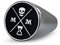 STOIC STORE UK Memento Mori Siegelring Schwarz/Silber - 316L Edelstahl Siegelring zum Üben von Hockern - Momento Mori Ring mit 3D Totenkopf Design